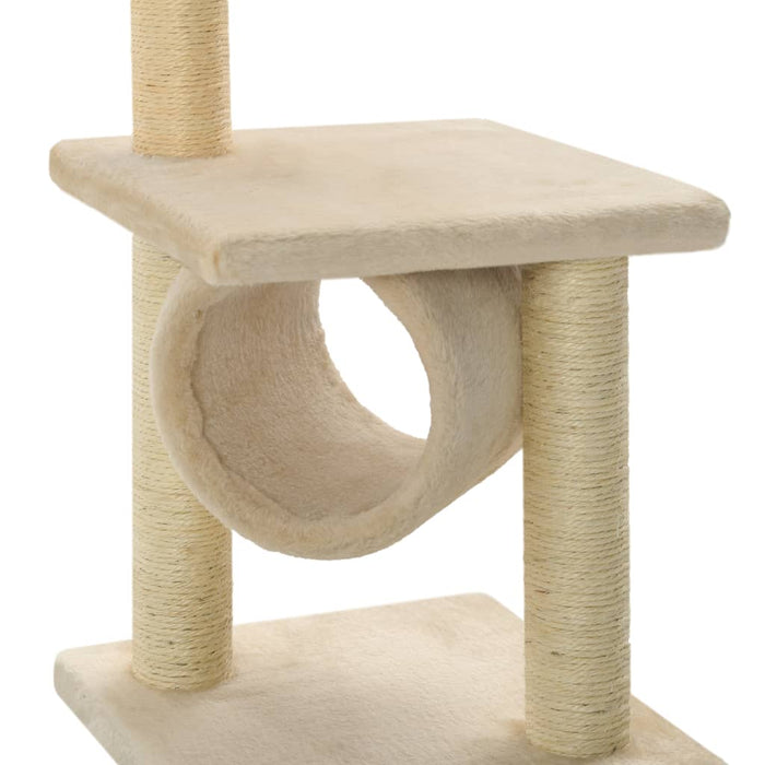 Albero per Gatti con Tiragraffi Sisal 65 cm Beige 170548