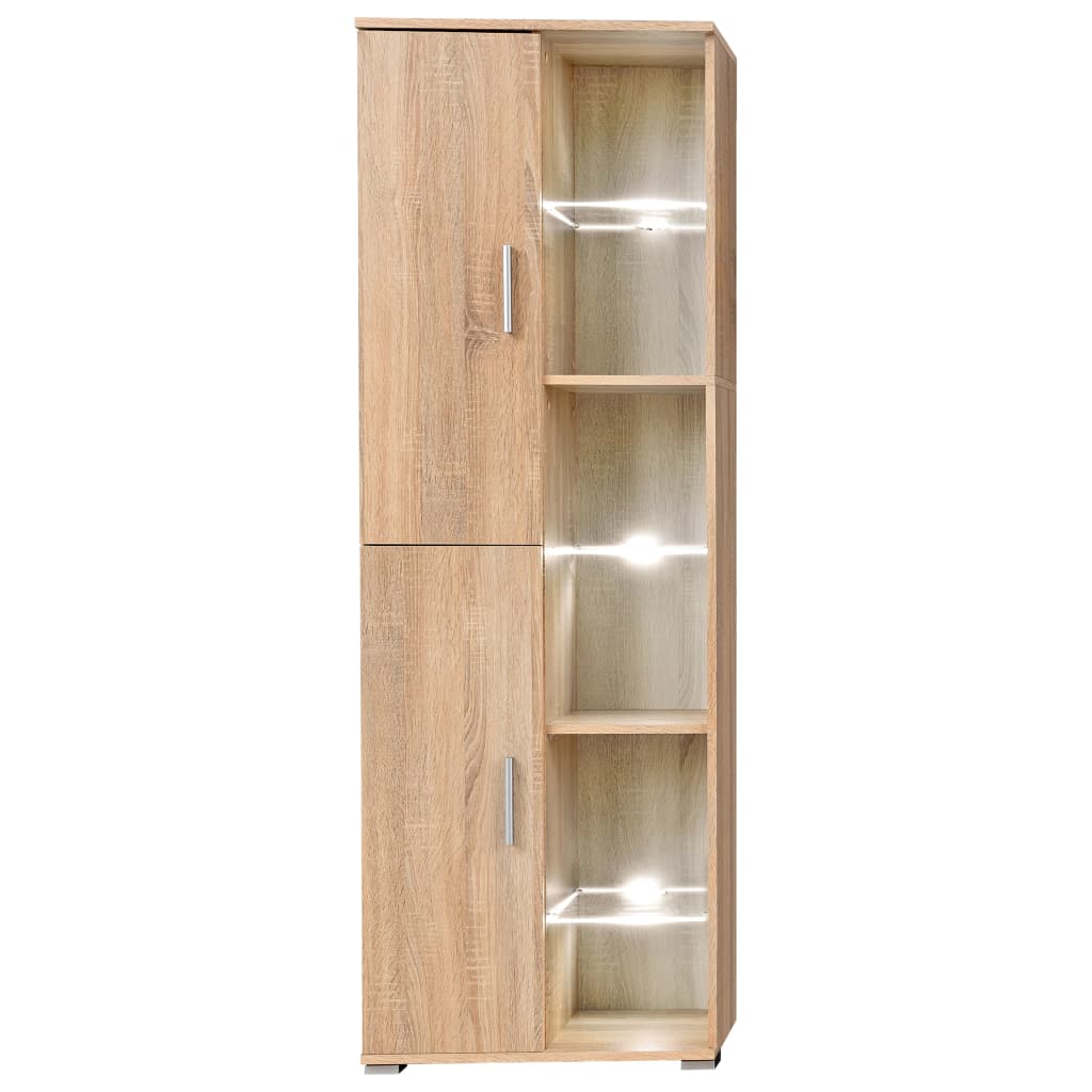 Parete Attrezzata Porta TV con Luci LED Rovere Sonoma 246029