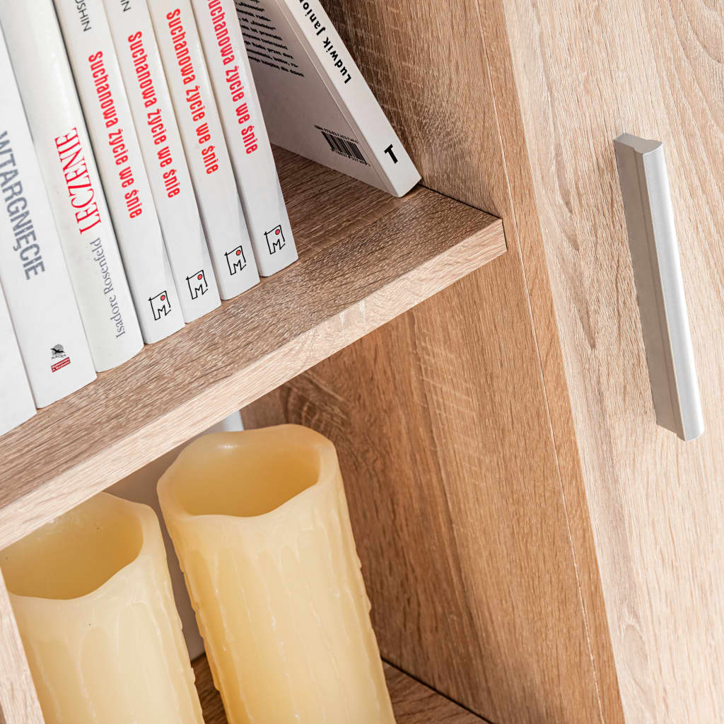 Parete Attrezzata Porta TV con Luci LED Rovere Sonoma 246029