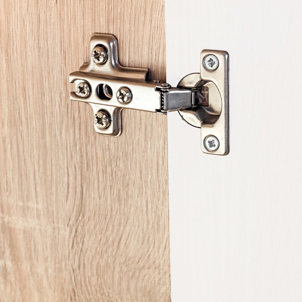 Parete Attrezzata Porta TV con Luci LED Rovere Sonoma e Bianco 246030