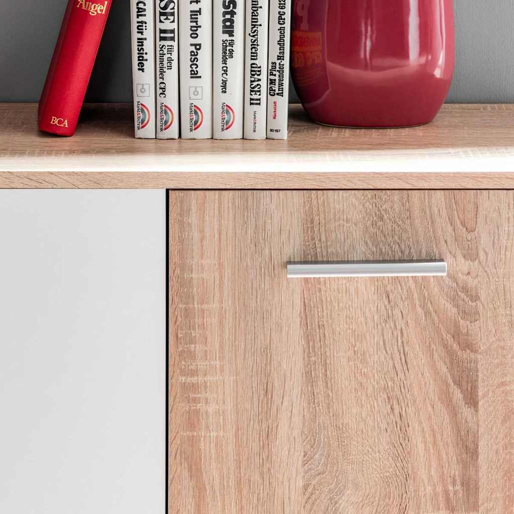 Set mobile TV 5 pcs Bianco e rovere di Sonoma 221 x 30 x 80 cm 246032