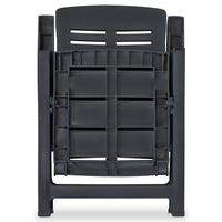 Sedie Reclinabili Giardino 4 pz in Plastica Antracite