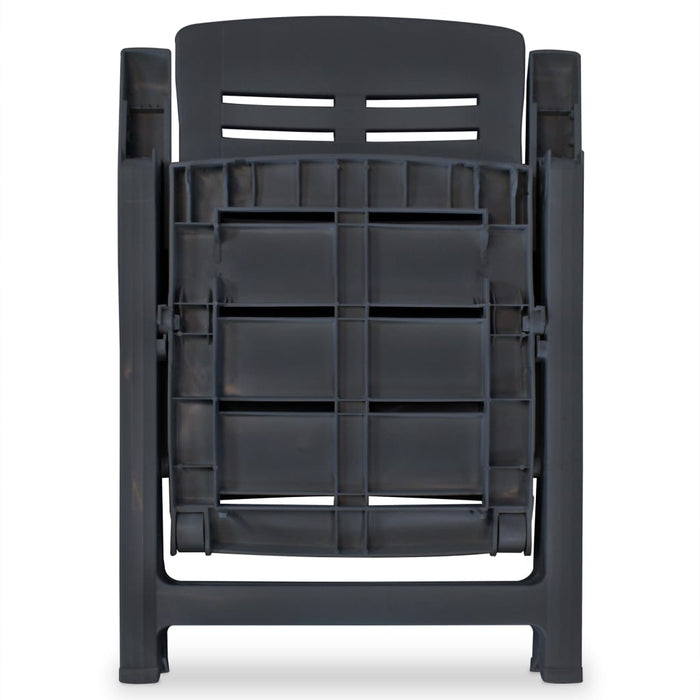 Sedie Reclinabili Giardino 4 pz in Plastica Antracite 275071