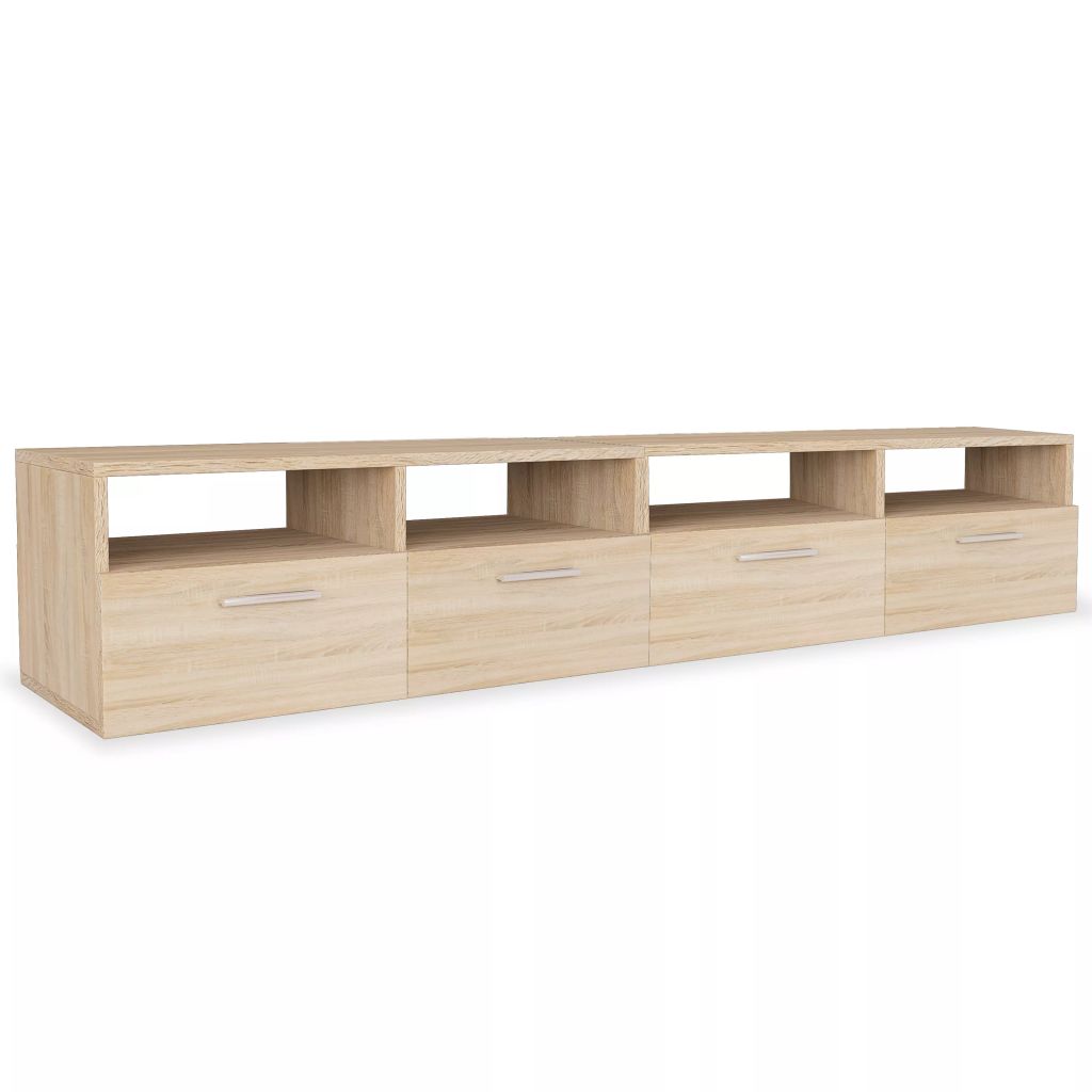 Mobile TV TV buffet dal design pratico 2 pz. Truciolare 95 cm Rovere 2502083