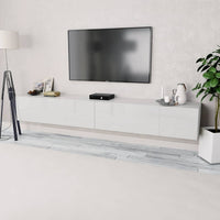 Mobili Porta TV 2 pz in Truciolato 120x40x34 cm Bianco Lucido