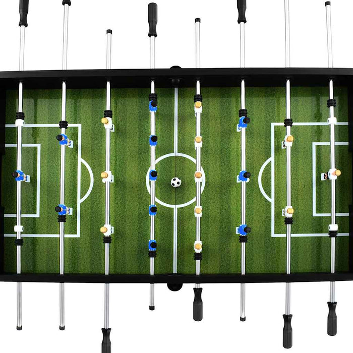 Tavolo Calcio Balilla in Acciaio 60 kg 140x74,5x87,5 cm Nero 91438