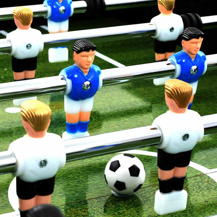 Tavolo Calcio Balilla in Acciaio 60 kg 140x74,5x87,5 cm Nero 91438