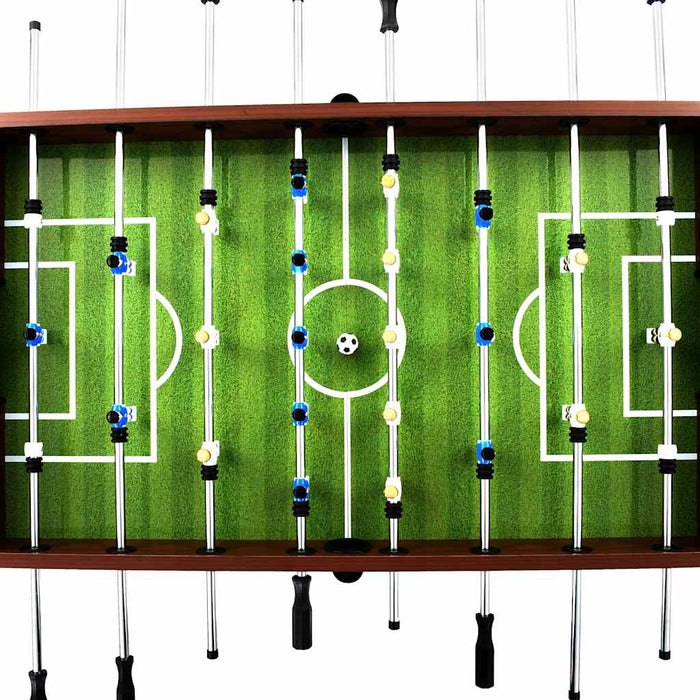 Tavolo Calcio Balilla in Acciaio 140x74,5x87,5 cm Marrone 91439
