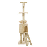 Albero per Gatti con Tiragraffi in Sisal 138 cm Beige cod mxl 10324