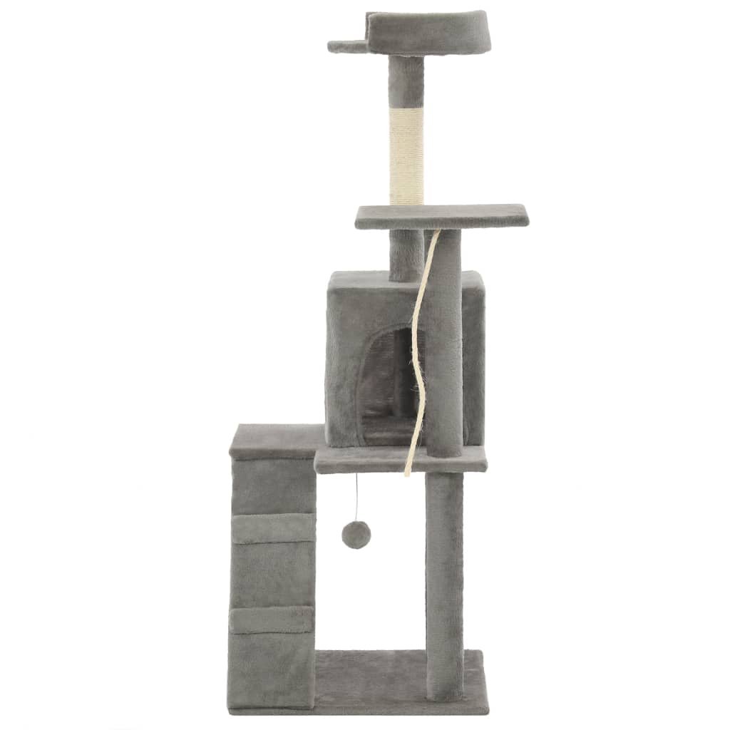 Albero per Gatti con Tiragraffi in Sisal 120 cm Grigio 170590