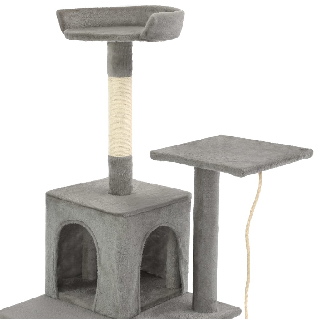 Albero per Gatti con Tiragraffi in Sisal 120 cm Grigio 170590