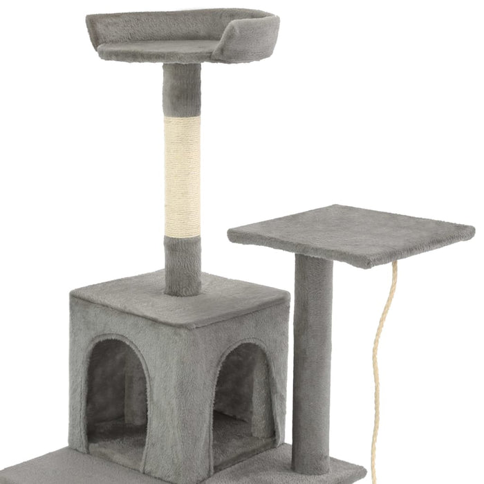 Albero per Gatti con Tiragraffi in Sisal 120 cm Grigio 170590