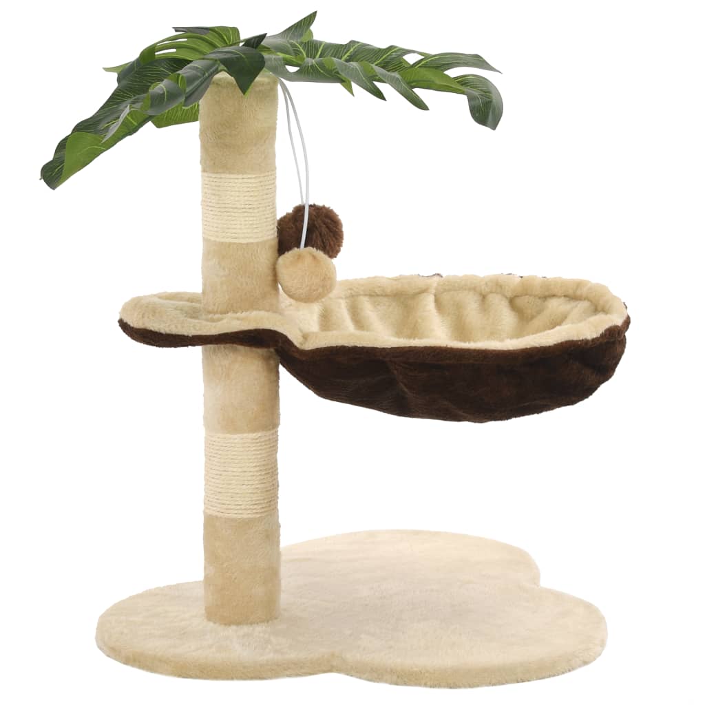 Albero per Gatti con Tiragraffi in Sisal 50cm Beige e Marrone 170595