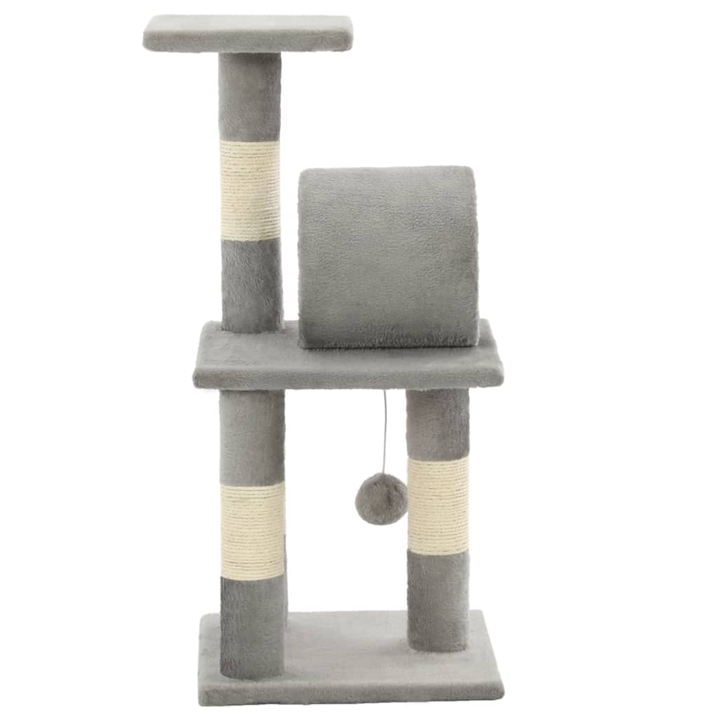 Albero per Gatti con Tiragraffi in Sisal 65 cm Grigio 170596