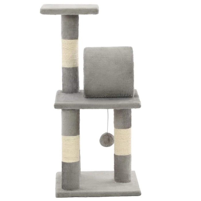 Tiragraffi per gatti nicchia peluche in sisal 65 cm grigio 3702123