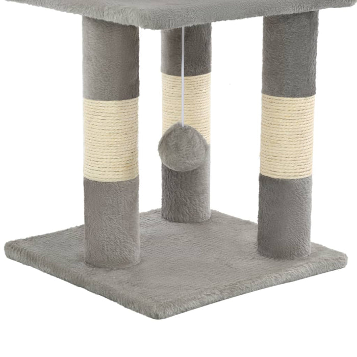 Albero per Gatti con Tiragraffi in Sisal 65 cm Grigio 170596