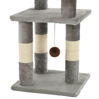 Tiragraffi per gatti nicchia peluche in sisal 65 cm grigio 3702042