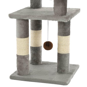 Tiragraffi per gatti nicchia peluche in sisal 65 cm grigio 3702042