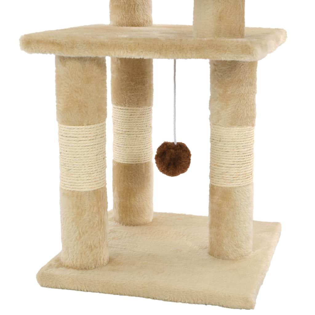Tiragraffi per gatti nicchia peluche in sisal 65 cm beige 3702043