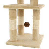 Tiragraffi per gatti nicchia peluche in sisal 65 cm beige 3702043