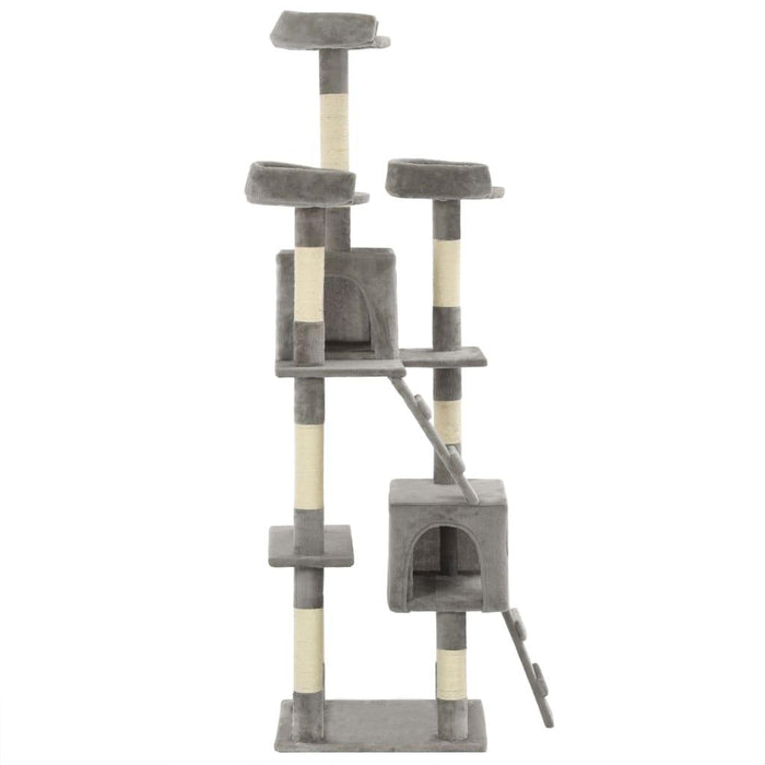 Tiragraffi per gatti nicchia peluche in sisal 170 cm grigio 3702087