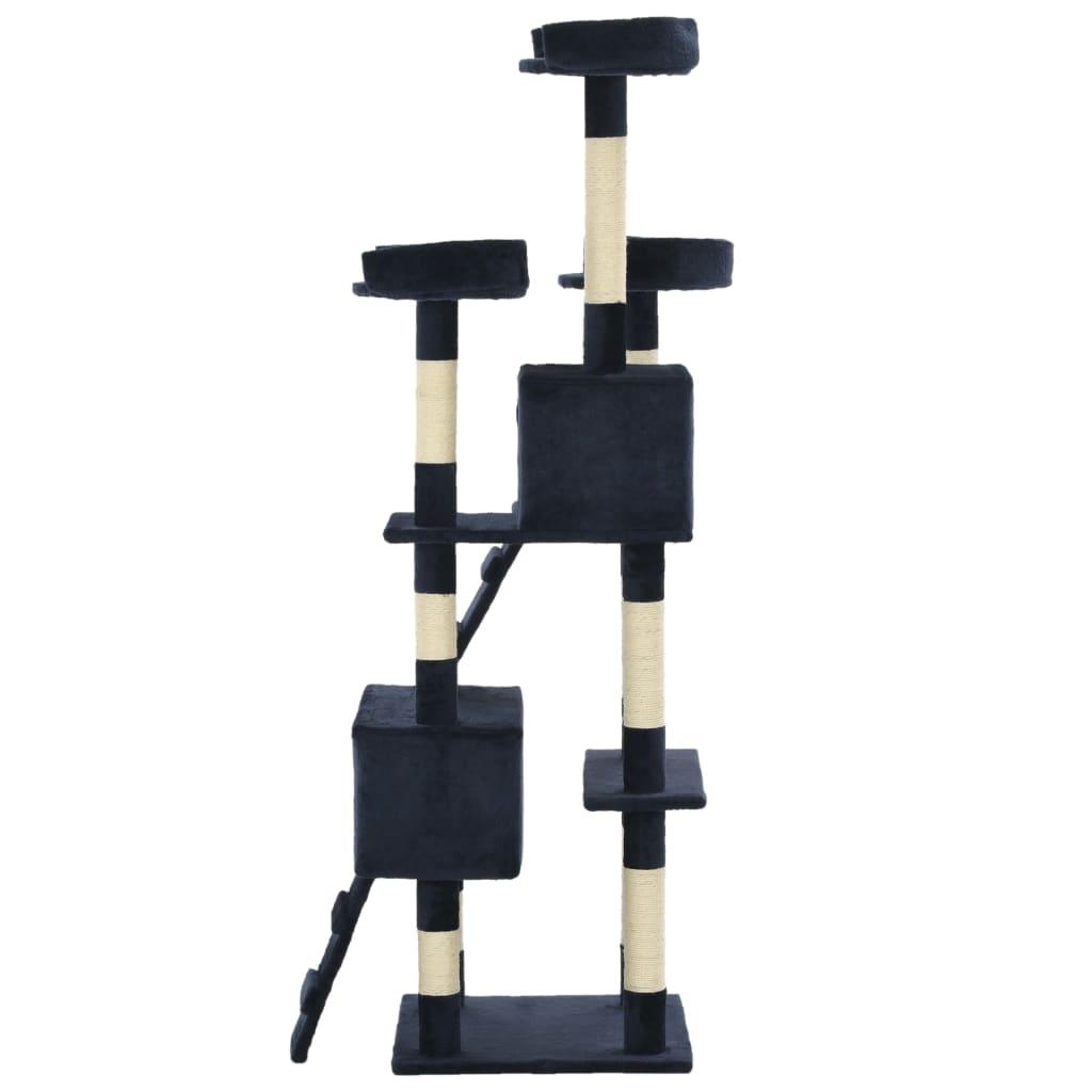 Tiragraffi per gatti nicchia peluche in sisal 170 cm blu 3702045