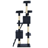 Tiragraffi per gatti nicchia peluche in sisal 170 cm blu 3702045