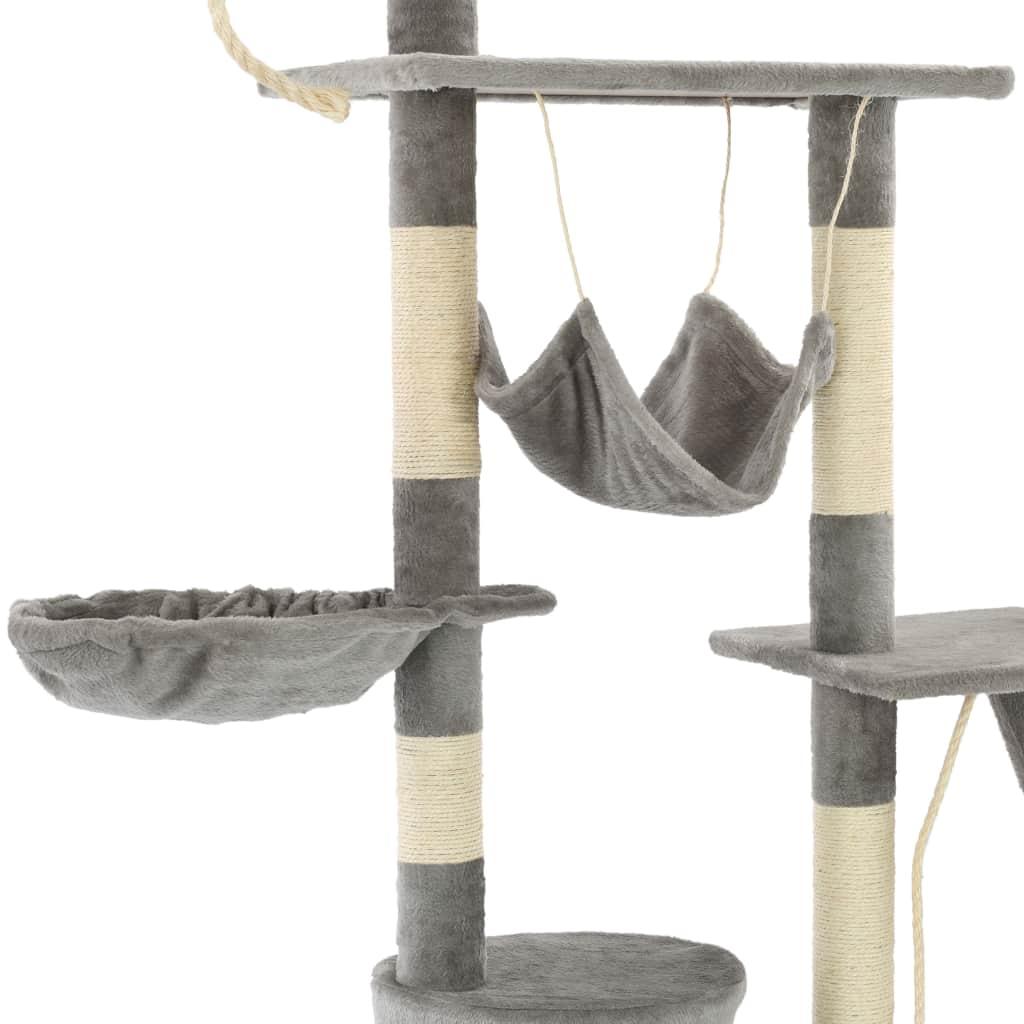 Tiragraffi per gatti Nicchia tiragraffi peluche in sisal 230-250 cm grigio 3702046