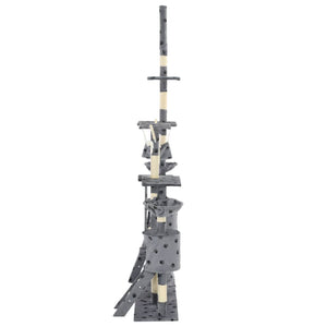 Albero per Gatti Tiragraffi Sisal 230-250cm Stampa Zampe Grigio 170618