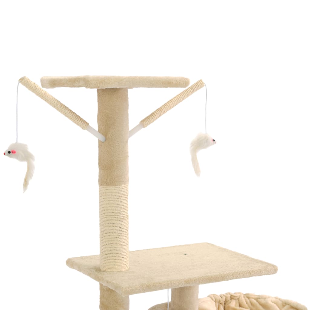 Albero per Gatti con Tiragraffi in Sisal 230-250 cm Beige 170619