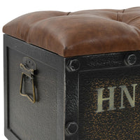 Cassapanca in Legno Massello di Abete e Similpelle 80,5x41x50cm   cod mxl 51924