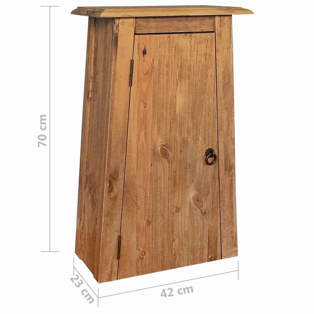 Mobile da Bagno a Parete in Legno Massello di Pino 42x23x70 cm 246039
