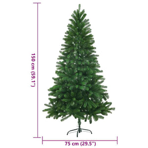 Albero di Natale Artificiale-Albero Natalizio Realistico con Punte 150 cm Verde