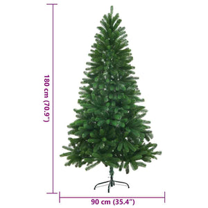 Albero di Natale Artificiale Realistico con Punte 180 cm Verde 246399