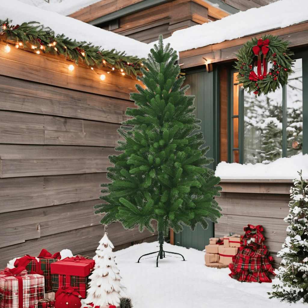 Albero di Natale Artificiale con Aghi Realistici 210 cm Verde