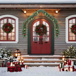 Ghirlanda di Natale Decorata con Palline e Luci a LED 5 m cod mxl 47307