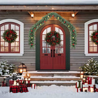 Ghirlanda di Natale Decorata con Palline e Luci a LED-Decorazioni natalizie 5 m