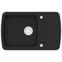 Lavello da Cucina in Granito Vasca Singola Nero cod mxl 44683