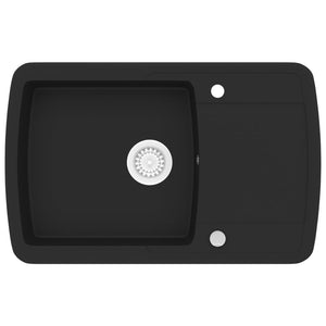 Lavello da Cucina in Granito Vasca Singola Nero cod mxl 44683