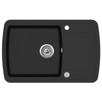 Lavello da cucina in granito vasca singola 78 x 50 cm nero 02_0002313