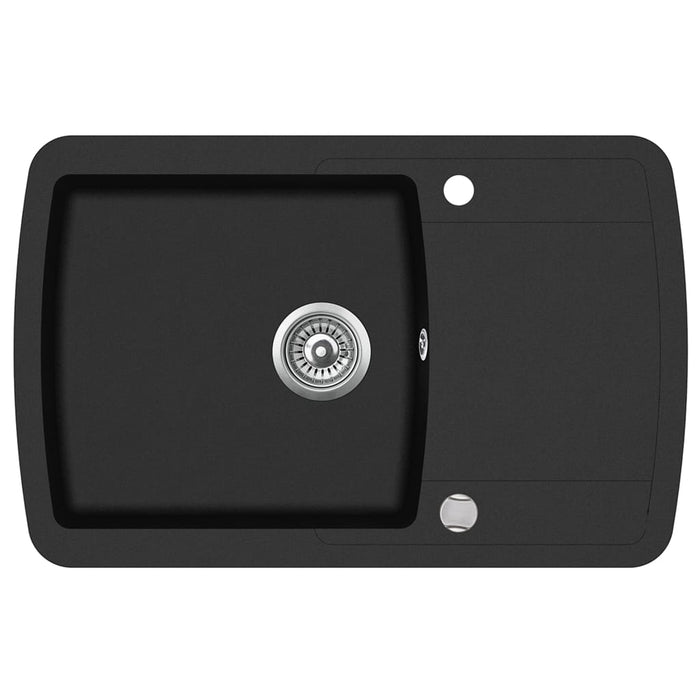 Lavello da cucina in granito vasca singola 78 x 50 cm nero 02_0002313