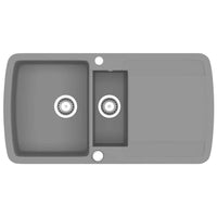 Lavello da Cucina-Lavandino-Lavabo in Granito Vasca Doppia Grigio