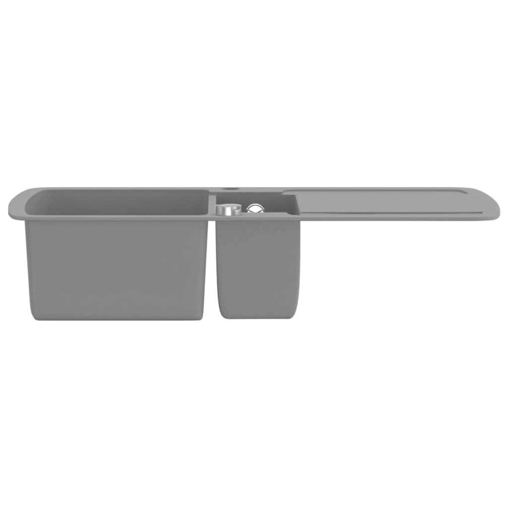 Lavello da Cucina in Granito Vasca Doppia Grigio  cod mxl 51161