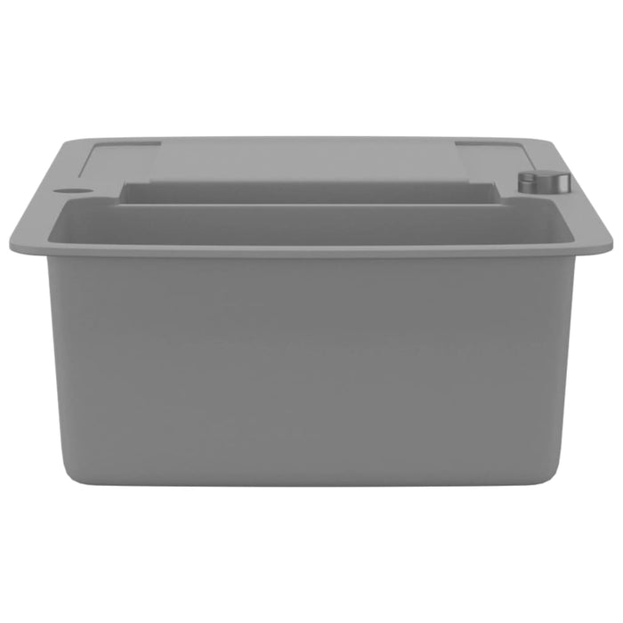 Lavello da Cucina in Granito Vasca Doppia Grigio  cod mxl 51161