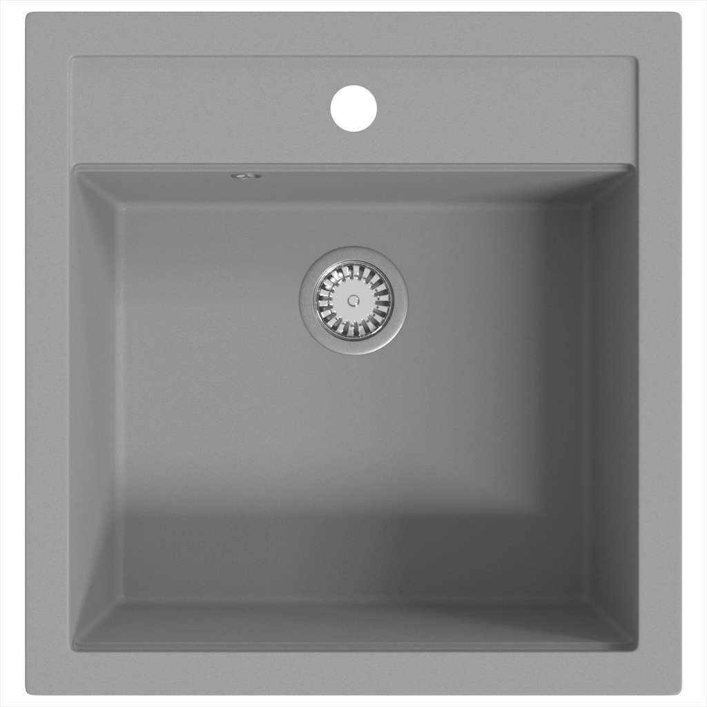 Lavello da Cucina in Granito Vasca Singola-Lavandino-Lavabo Grigio 320644