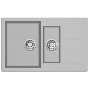 Lavello da cucina in granito grigio a doppia vasca 02_0002320