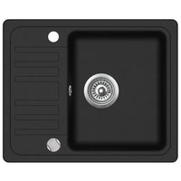 Lavello da cucina in granito vasca singola 57,5 ​​x 46 cm nero 02_0002321
