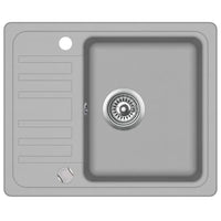 Lavello da cucina in granito vasca singola 57,5 ​​x 46 cm grigio 02_0002322
