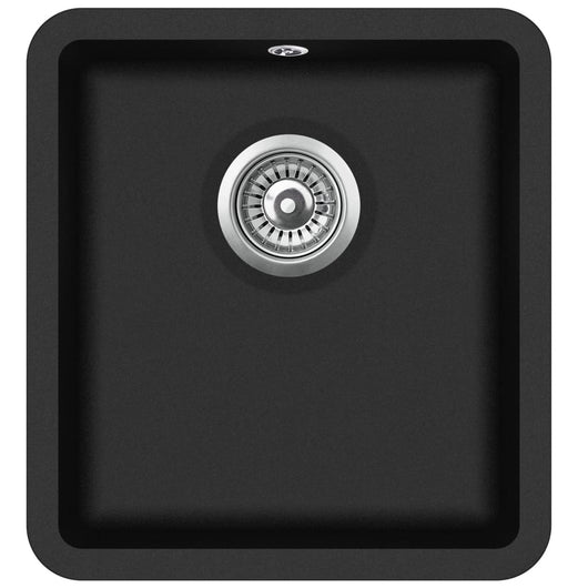 Lavello da cucina in granito vasca singola 42 x 46 cm nero 02_0002329