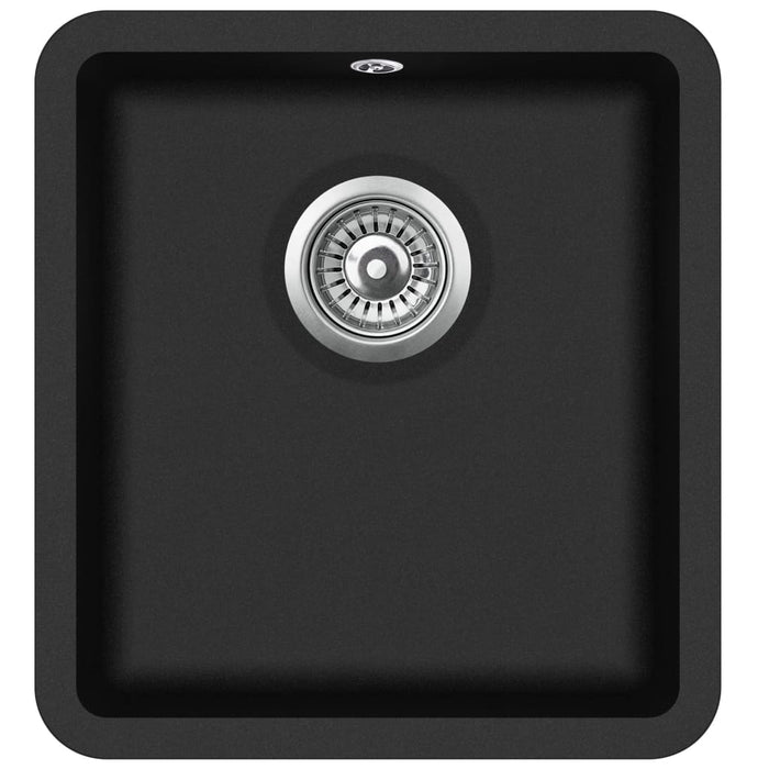 Lavello da cucina in granito vasca singola 42 x 46 cm nero 02_0002329